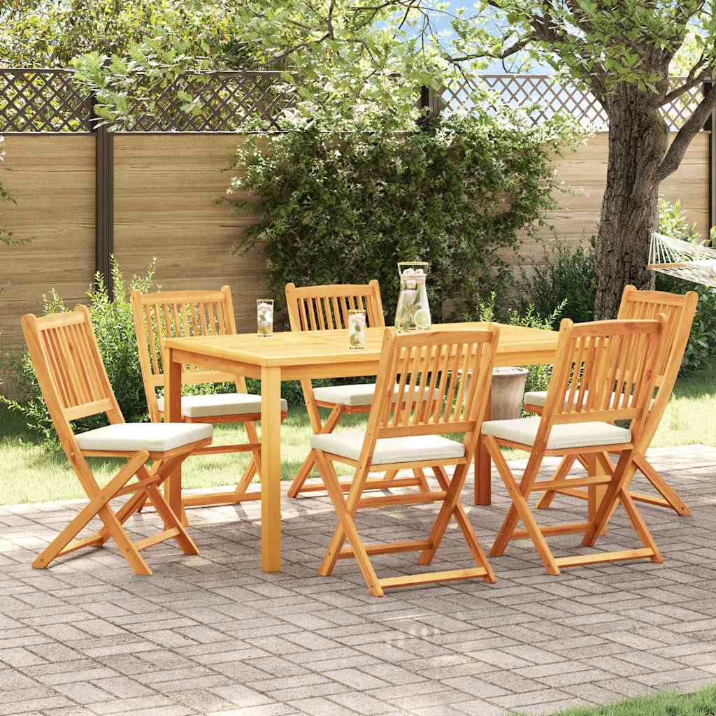 Sammenleggbart stol med pute 6 pcs Hvit 49 x 57.5 x 92cm
