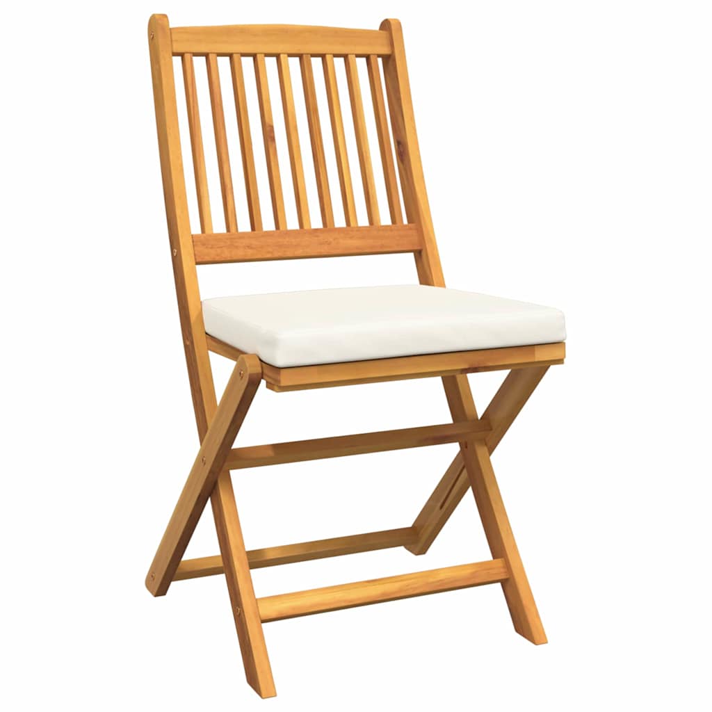 Sammenleggbart stol med pute 6 pcs Hvit 49 x 57.5 x 92cm