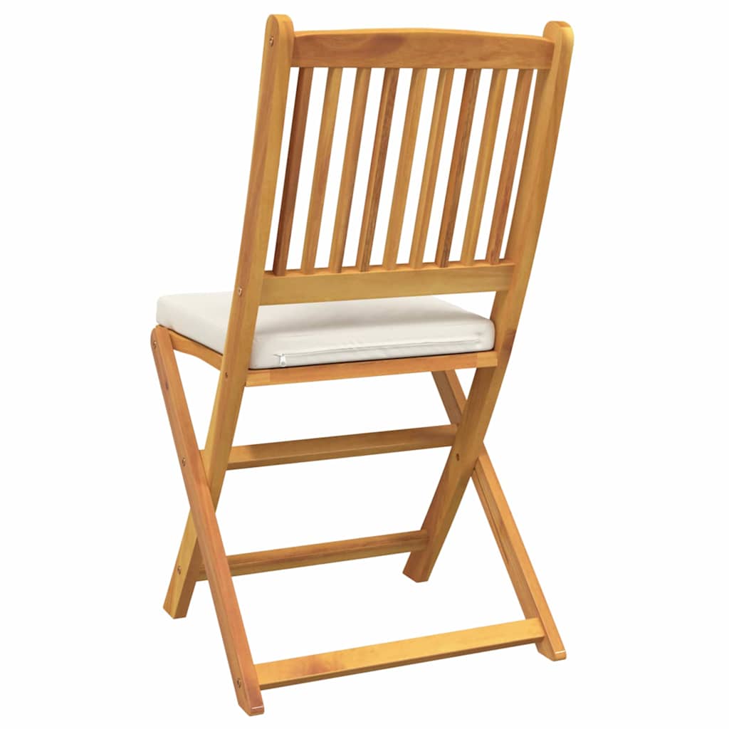 Sammenleggbart stol med pute 6 pcs Hvit 49 x 57.5 x 92cm