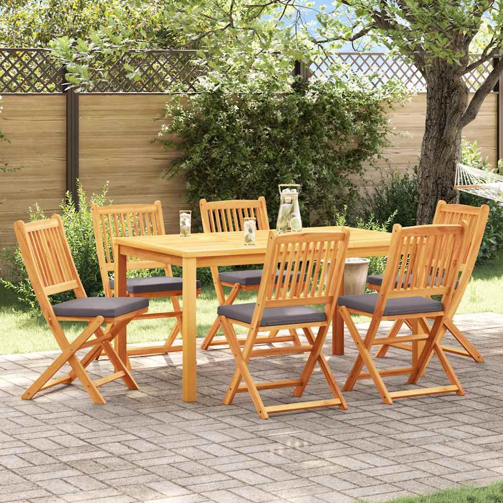 Sammenleggbart stol med pute Folding 6 pcs Grå 49 x 57.5 x 92cm