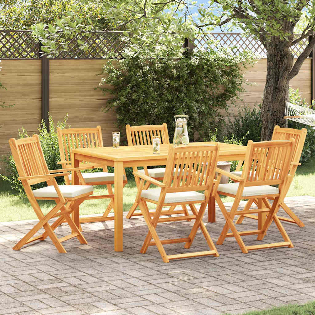 Sammenleggbart stol med pute 6 pcs Hvit 49 x 57.5 x 92cm