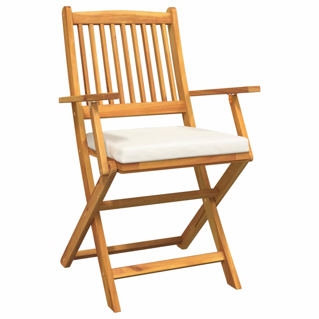 Sammenleggbart stol med pute 6 pcs Hvit 49 x 57.5 x 92cm