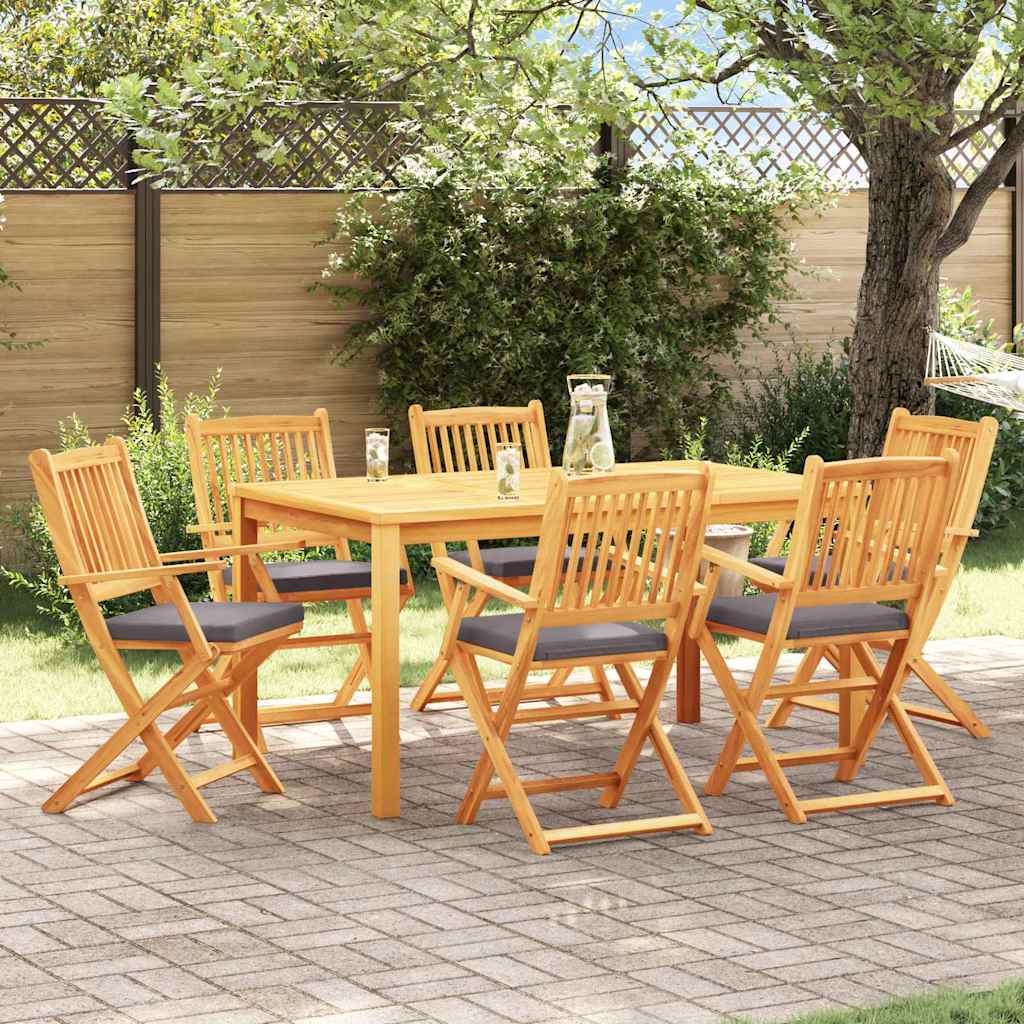 Sammenleggbart stol med pute Folding 6 pcs Grå 49 x 57.5 x 92cm