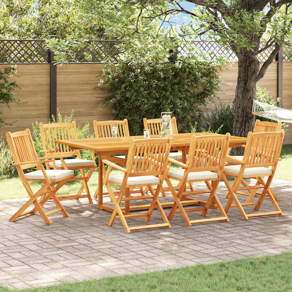 Sammenleggbart stol med pute 8 pcs Hvit 49 x 57.5 x 92cm