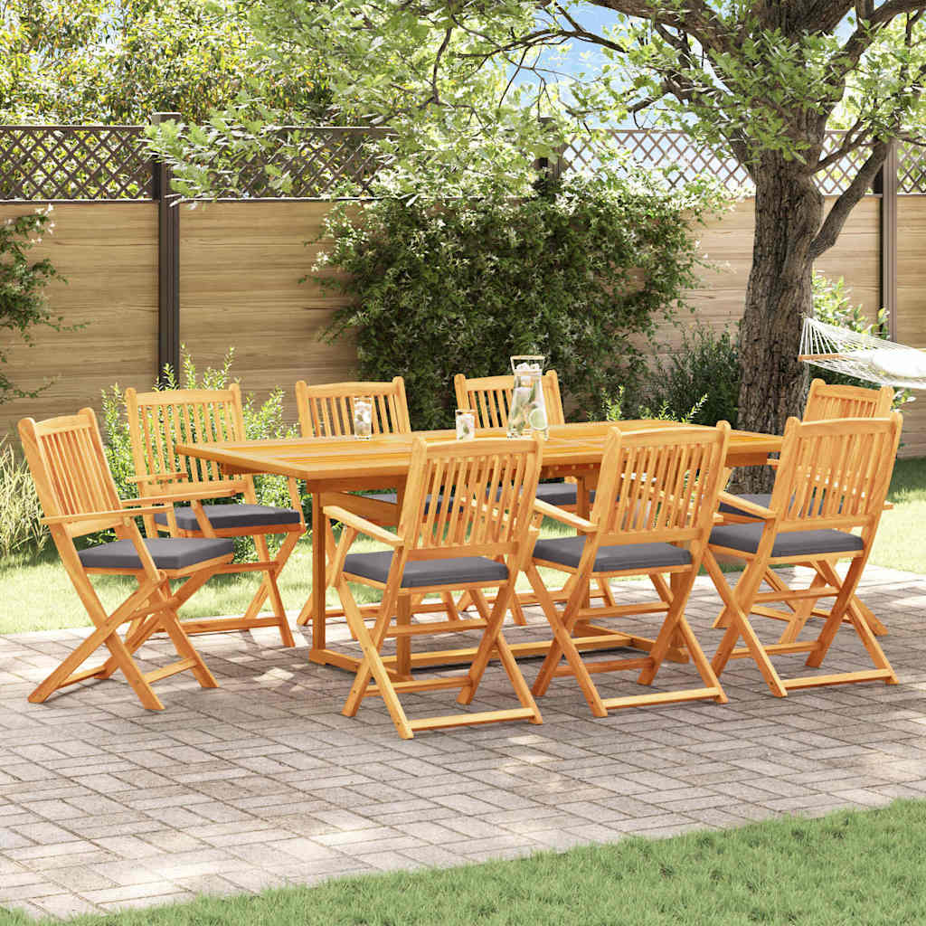 Sammenleggbart stol med pute Folding 8 pcs Grå 49 x 57.5 x 92cm