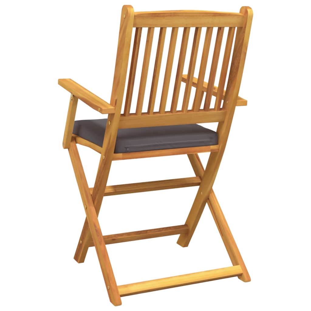 Sammenleggbart stol med pute Folding 8 pcs Grå 49 x 57.5 x 92cm