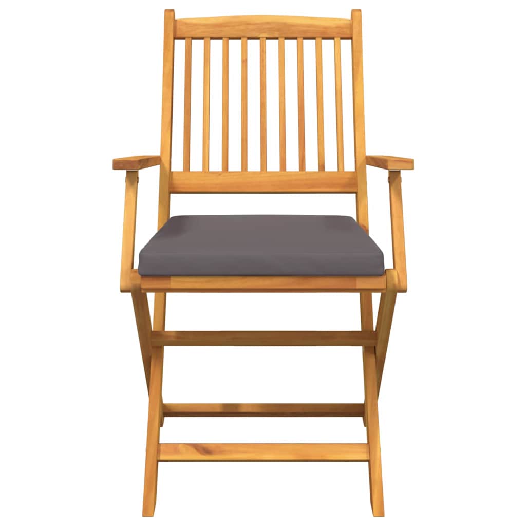 Sammenleggbart stol med pute Folding 8 pcs Grå 49 x 57.5 x 92cm