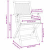 Sammenleggbart stol med pute Folding 8 pcs Grå 49 x 57.5 x 92cm