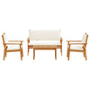 Hagesofa Set 4 pcs Brun 75 x 45 x 38cm Massivt akasietre