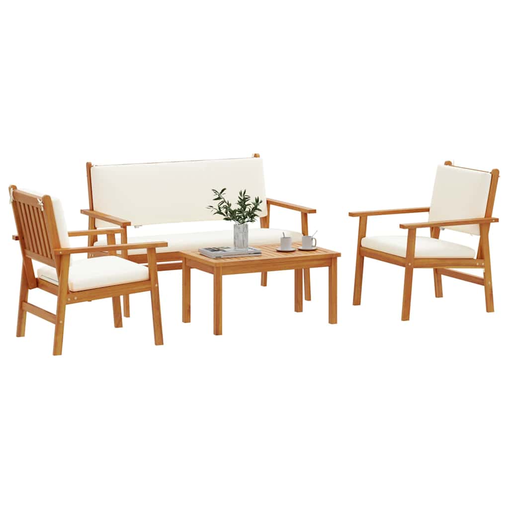 Hagesofa Set 4 pcs Brun 75 x 45 x 38cm Massivt akasietre