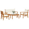 Hagesofa Set 4 pcs Brun 75 x 45 x 38cm Massivt akasietre