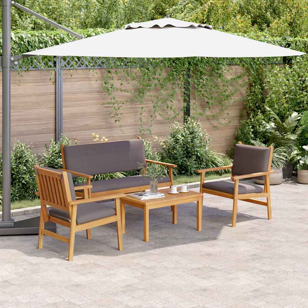 Hagesofa Set 4 pcs Brun 75 x 45 x 38cm Massivt akasietre