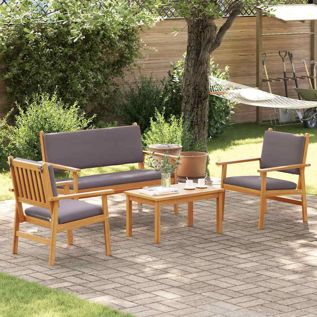Hagesofa Set 4 pcs Brun 75 x 45 x 38cm Massivt akasietre