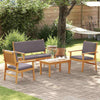 Hagesofa Set 4 pcs Brun 75 x 45 x 38cm Massivt akasietre