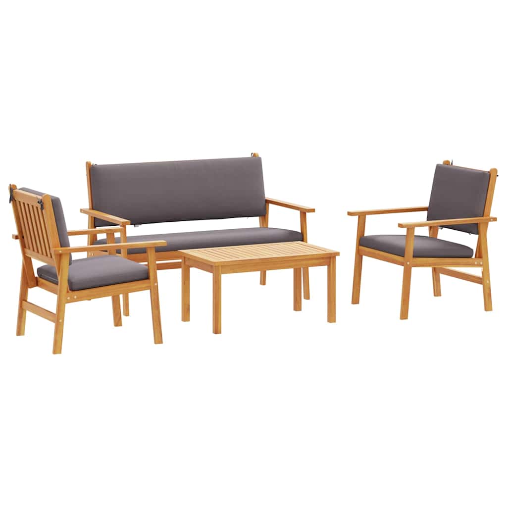 Hagesofa Set 4 pcs Brun 75 x 45 x 38cm Massivt akasietre