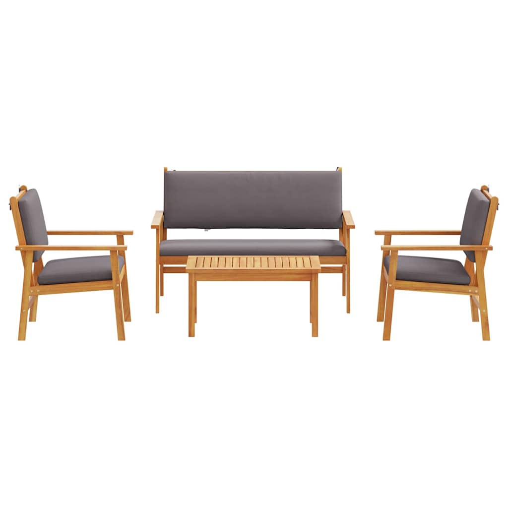 Hagesofa Set 4 pcs Brun 75 x 45 x 38cm Massivt akasietre