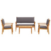 Hagesofa Set 4 pcs Brun 75 x 45 x 38cm Massivt akasietre