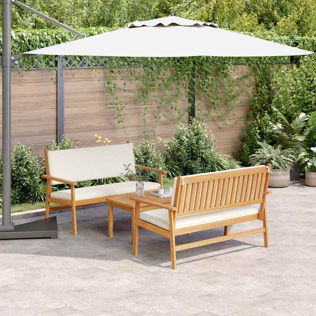 Hagesofa Set 3 pcs Brun 75 x 45 x 38cm Massivt akasietre