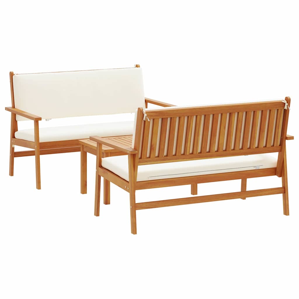 Hagesofa Set 3 pcs Brun 75 x 45 x 38cm Massivt akasietre