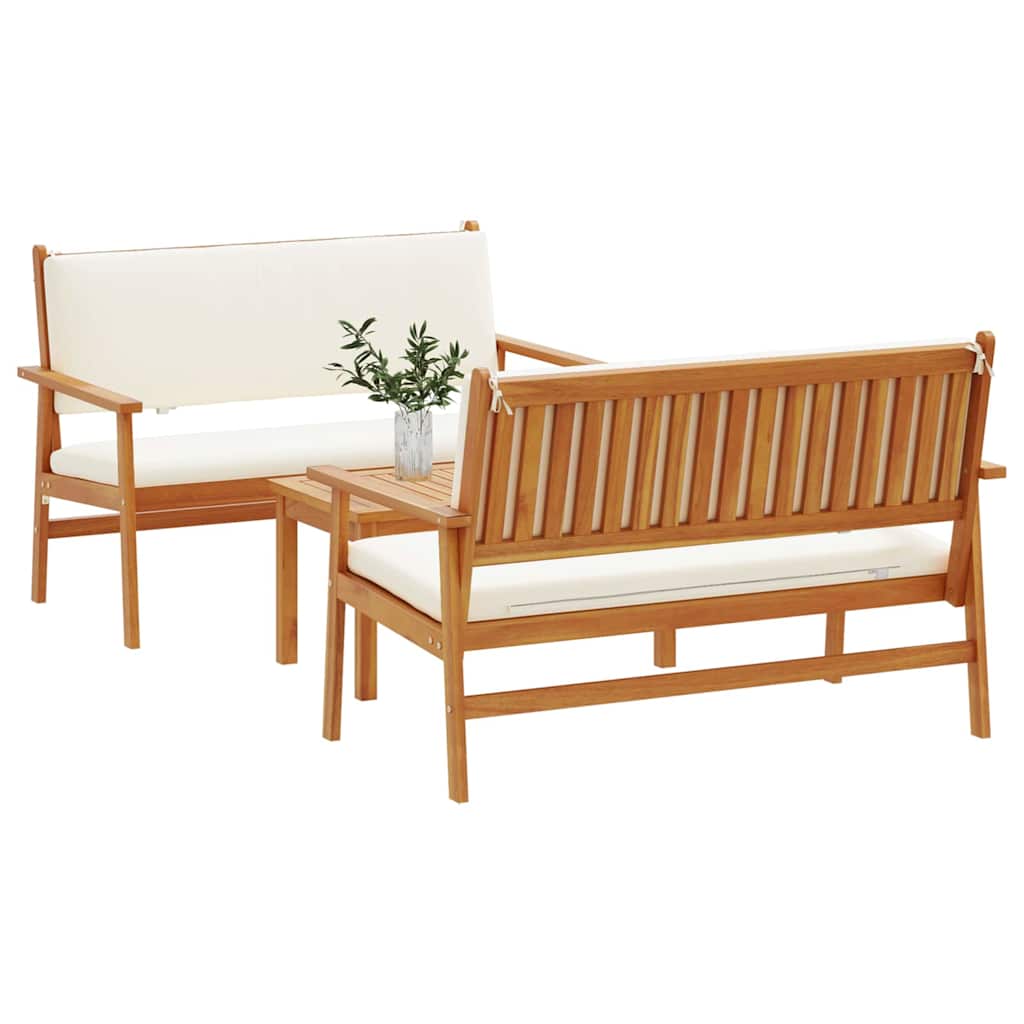 Hagesofa Set 3 pcs Brun 75 x 45 x 38cm Massivt akasietre