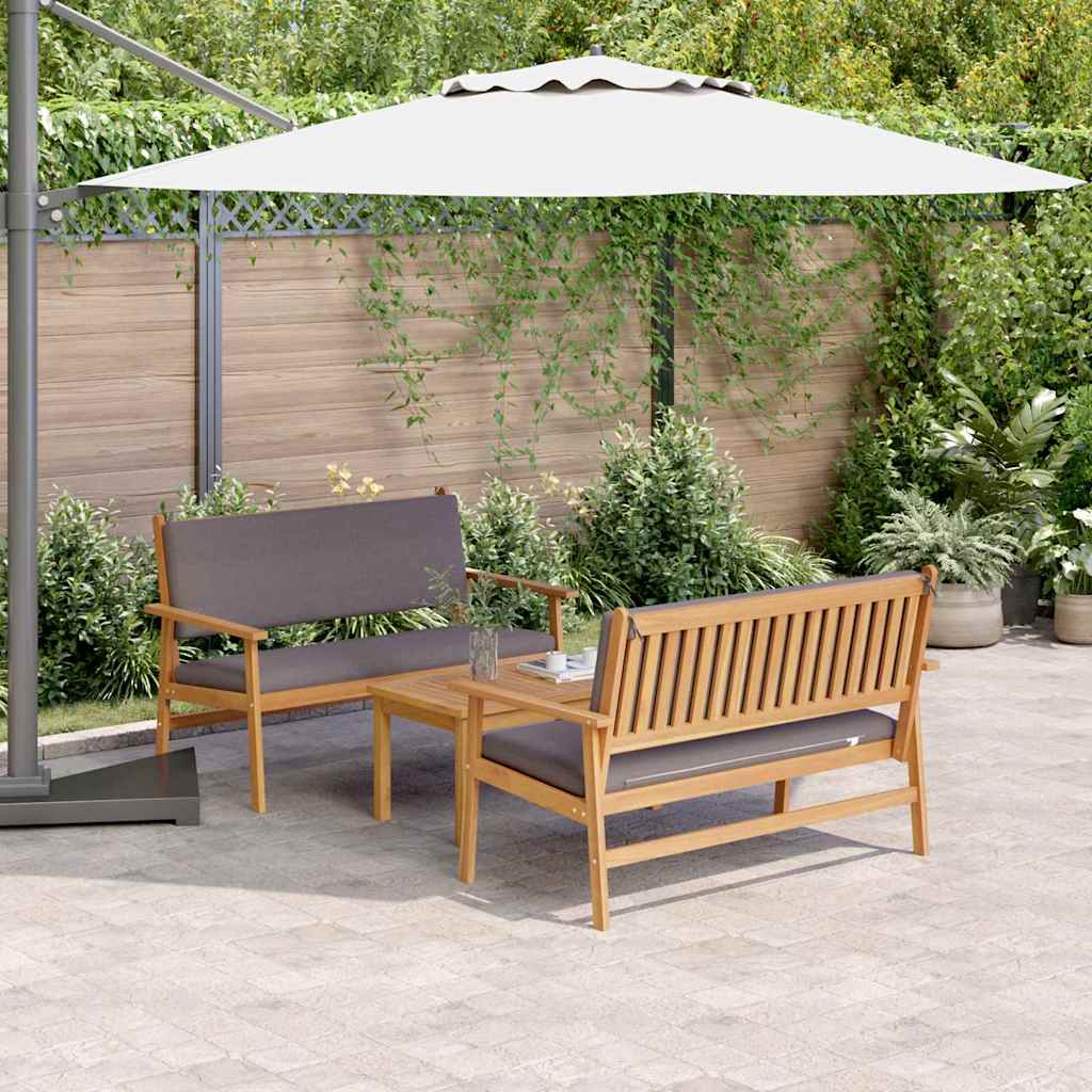 Hagesofa Set 3 pcs Brun 75 x 45 x 38cm Massivt akasietre