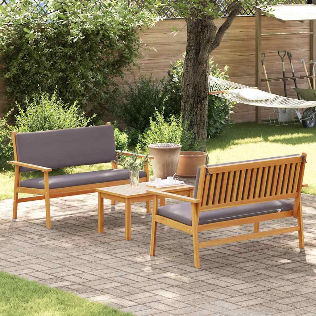 Hagesofa Set 3 pcs Brun 75 x 45 x 38cm Massivt akasietre