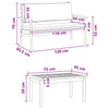Hagesofa Set 3 pcs Brun 75 x 45 x 38cm Massivt akasietre