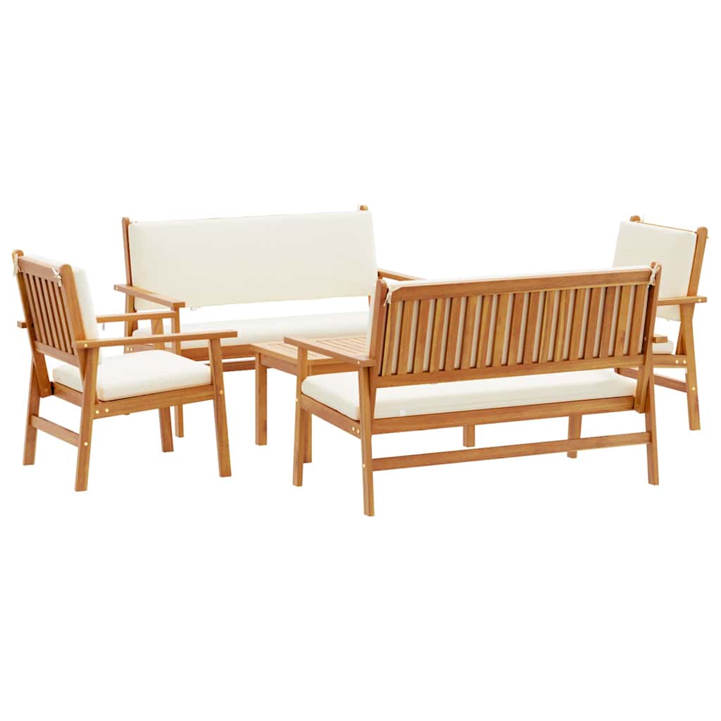 Hagesofa Set 5 pcs Brun 75 x 45 x 38cm Massivt akasietre