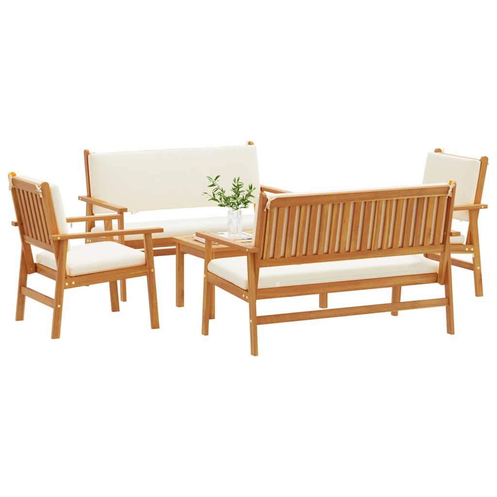 Hagesofa Set 5 pcs Brun 75 x 45 x 38cm Massivt akasietre
