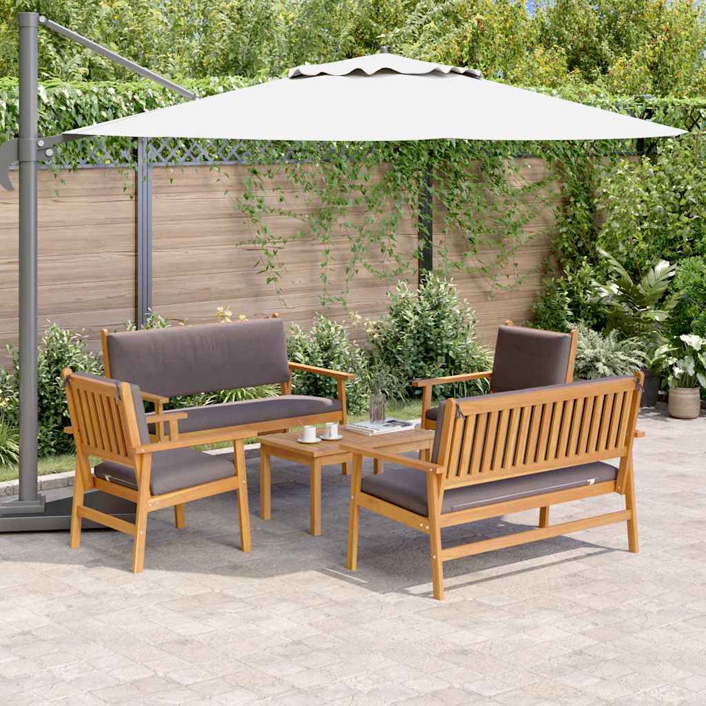 Hagesofa Set 5 pcs Brun 75 x 45 x 38cm Massivt akasietre