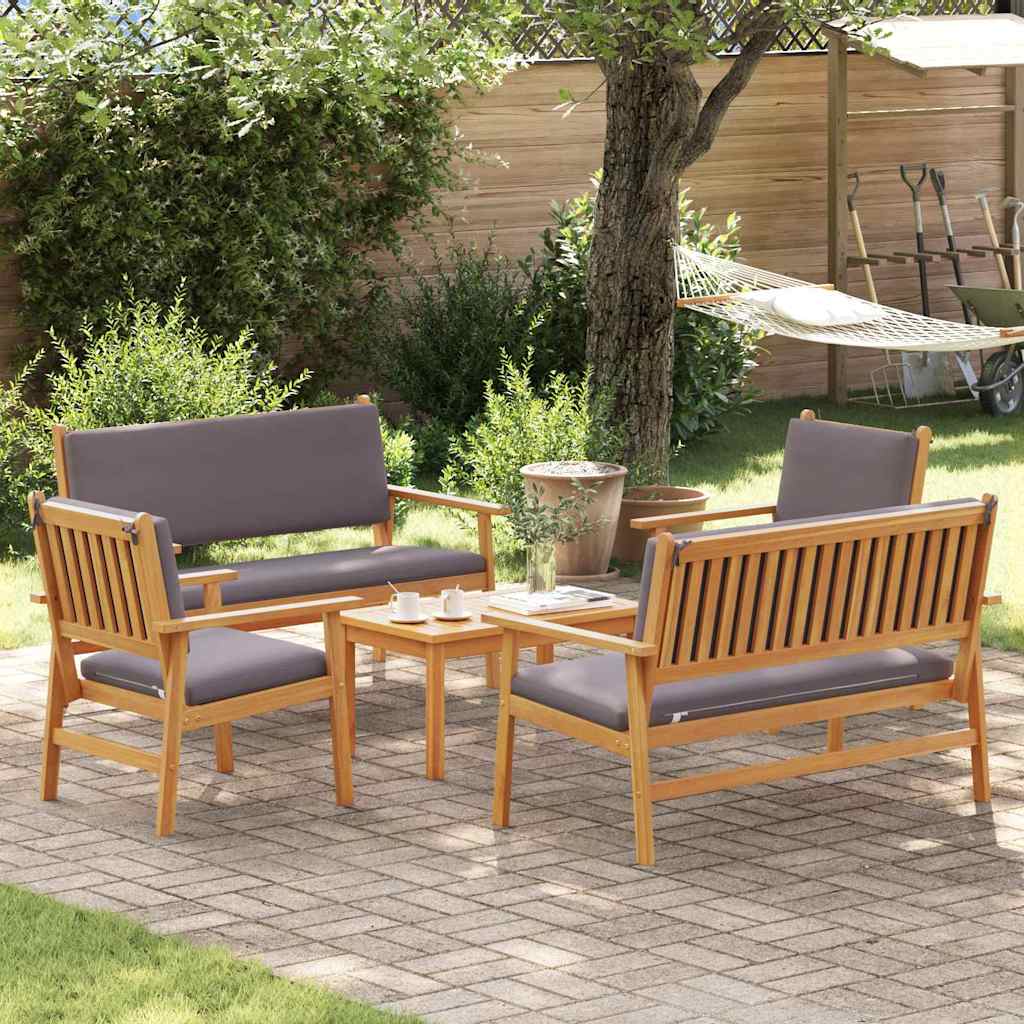 Hagesofa Set 5 pcs Brun 75 x 45 x 38cm Massivt akasietre