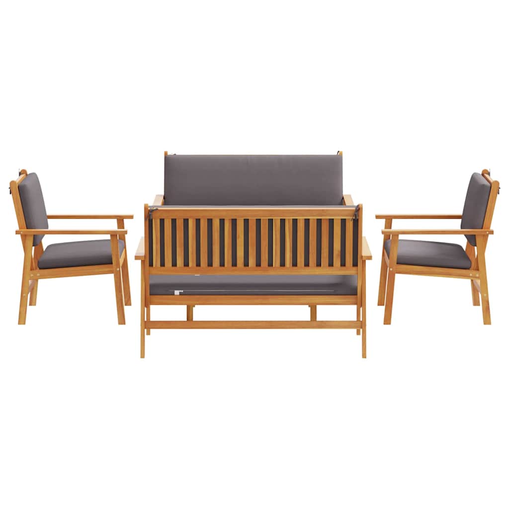 Hagesofa Set 5 pcs Brun 75 x 45 x 38cm Massivt akasietre