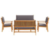 Hagesofa Set 5 pcs Brun 75 x 45 x 38cm Massivt akasietre