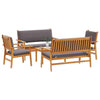 Hagesofa Set 5 pcs Brun 75 x 45 x 38cm Massivt akasietre