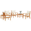 Hagesofa Set 6 pcs Brun 45 x 45 x 38cm Massivt akasietre