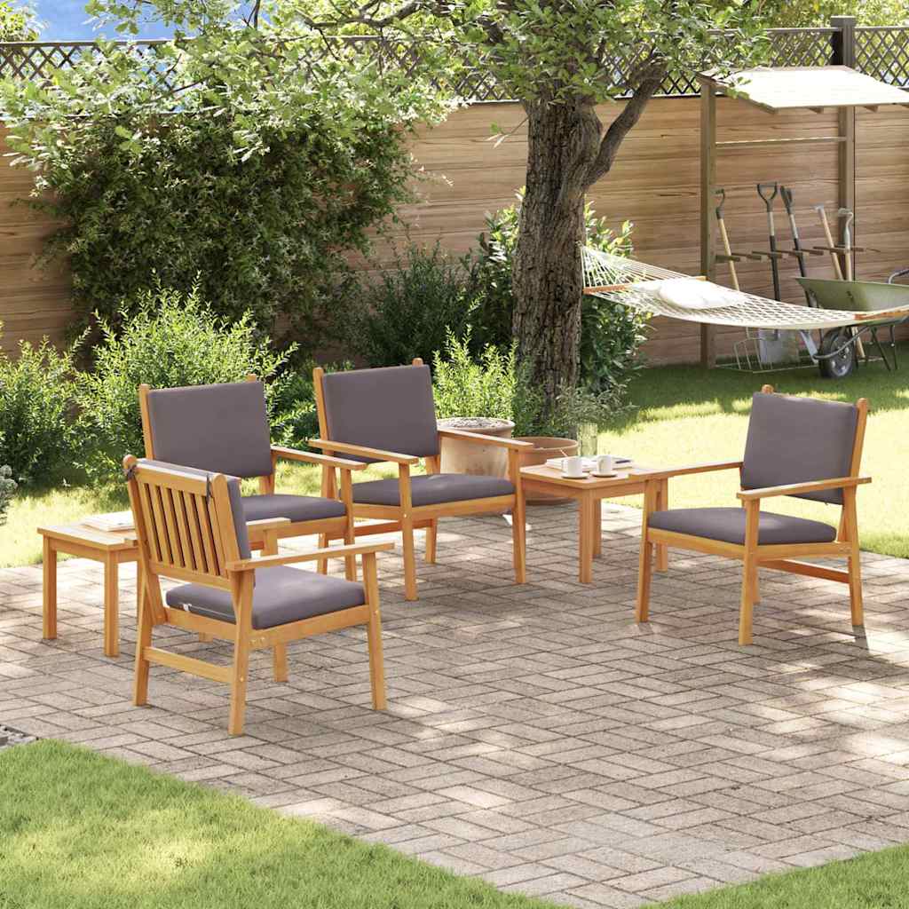 Hagesofa Set 6 pcs Brun 45 x 45 x 38cm Massivt akasietre