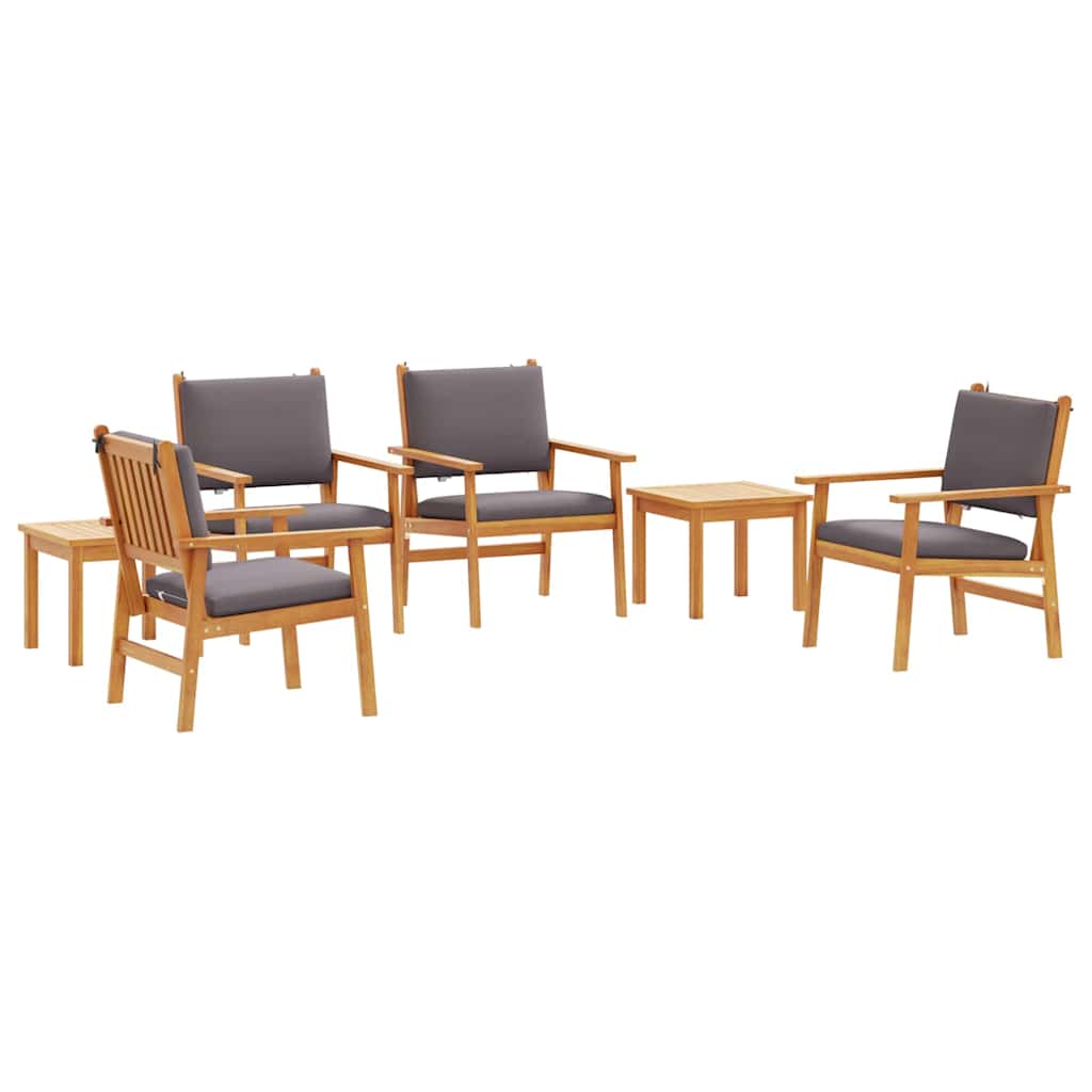 Hagesofa Set 6 pcs Brun 45 x 45 x 38cm Massivt akasietre