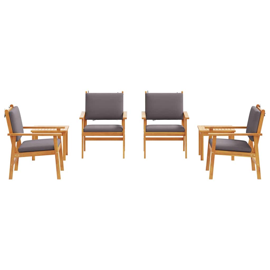 Hagesofa Set 6 pcs Brun 45 x 45 x 38cm Massivt akasietre