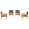 Hagesofa Set 6 pcs Brun 45 x 45 x 38cm Massivt akasietre