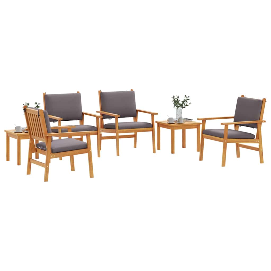 Hagesofa Set 6 pcs Brun 45 x 45 x 38cm Massivt akasietre