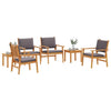 Hagesofa Set 6 pcs Brun 45 x 45 x 38cm Massivt akasietre