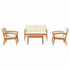 Bistrosett 4 pcs Brun 75 x 45 x 38cm Massivt akasietre