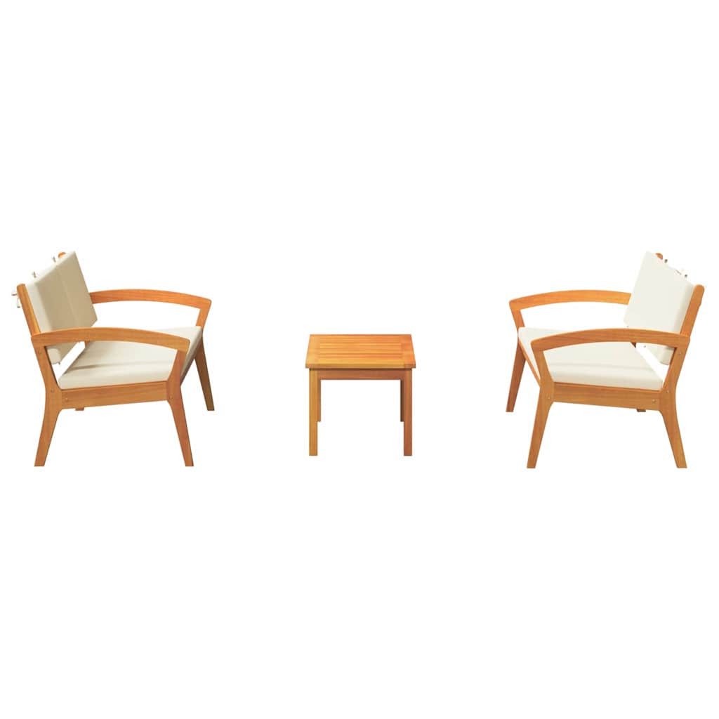 Bistrosett 3 pcs Brun 75 x 45 x 38cm Massivt akasietre