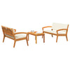 Bistrosett 3 pcs Brun 75 x 45 x 38cm Massivt akasietre