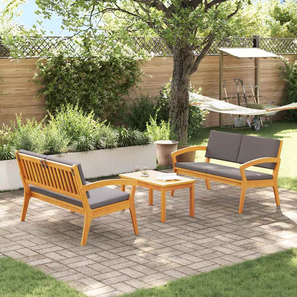 Bistrosett 3 pcs Brun 75 x 45 x 38cm Massivt akasietre