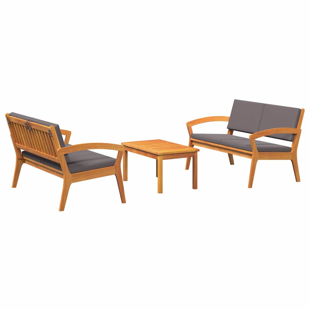 Bistrosett 3 pcs Brun 75 x 45 x 38cm Massivt akasietre
