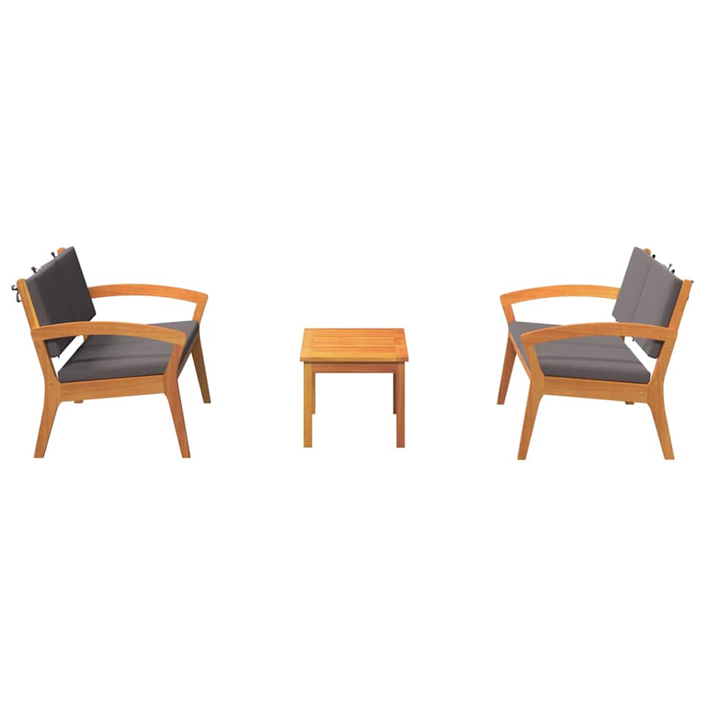 Bistrosett 3 pcs Brun 75 x 45 x 38cm Massivt akasietre