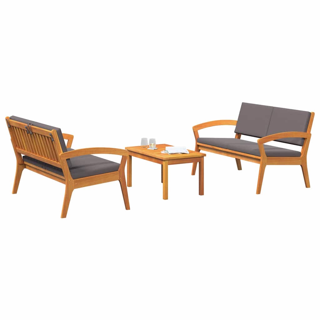 Bistrosett 3 pcs Brun 75 x 45 x 38cm Massivt akasietre