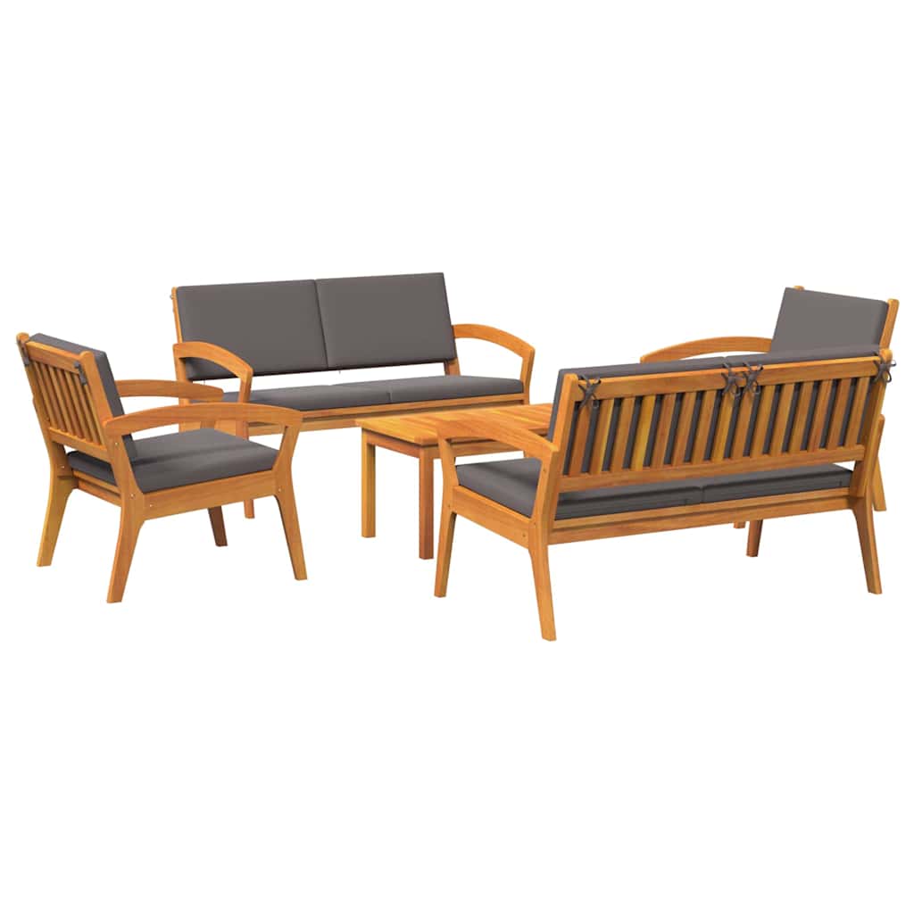 Bistrosett 5 pcs Brun 75 x 45 x 38cm Massivt akasietre