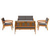 Bistrosett 5 pcs Brun 75 x 45 x 38cm Massivt akasietre